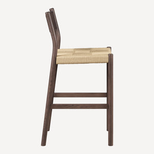 Union Home Asher Counter Stool - Minimalist Danish Design With Oak Frame & Woven Cord Seat For Timeless Elegance Walnut Fsc Certified Oak Wood,Paper Cord Din00402
