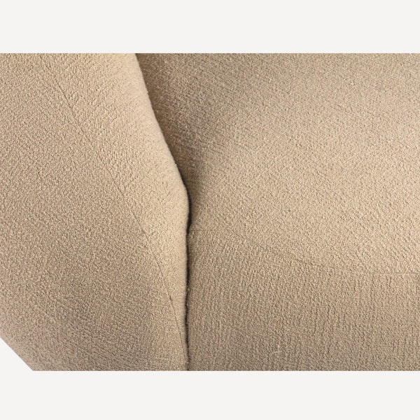 Union Home June Swivel Chair - Plush Boucle Lounge With Soft Curves & Solid Wood Base For Ultimate Comfort Porto Dark Finish Performance Polyester Blend,Plantation Grown Hardwood Din00428