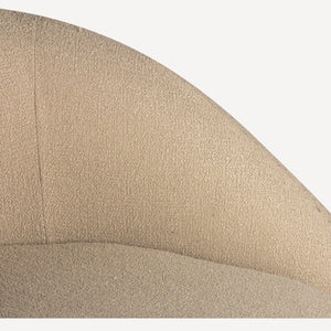 Union Home June Swivel Chair - Plush Boucle Lounge With Soft Curves & Solid Wood Base For Ultimate Comfort Porto Dark Finish Performance Polyester Blend,Plantation Grown Hardwood Din00428