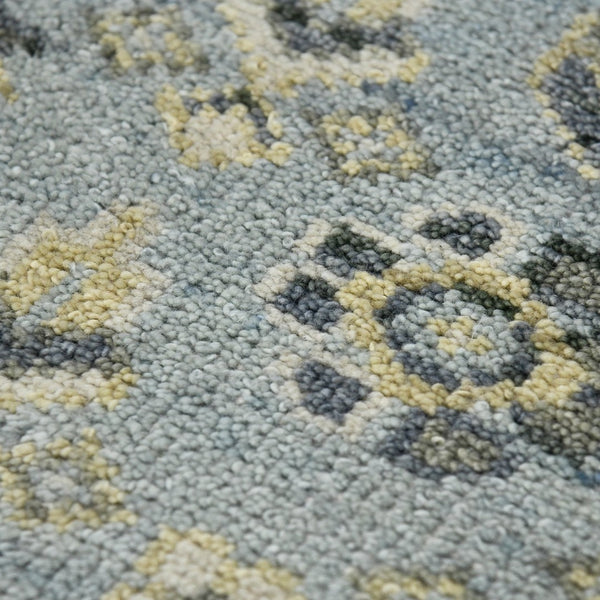 Amer Rugs Divine Hand-knotted Area Rug With Elegant Turkish And Southwestern Motifs, Crafted From Wool Sky Blue Wool Div30203