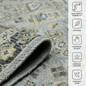 Amer Rugs Divine Hand-knotted Area Rug With Elegant Turkish And Southwestern Motifs, Crafted From Wool Sky Blue Wool Div30203