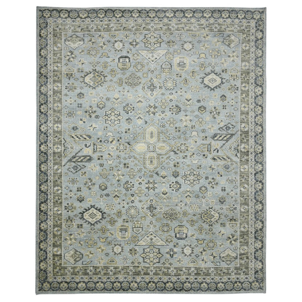 Amer Rugs Divine Hand-knotted Area Rug With Elegant Turkish And Southwestern Motifs, Crafted From Wool Sky Blue Wool Div30203