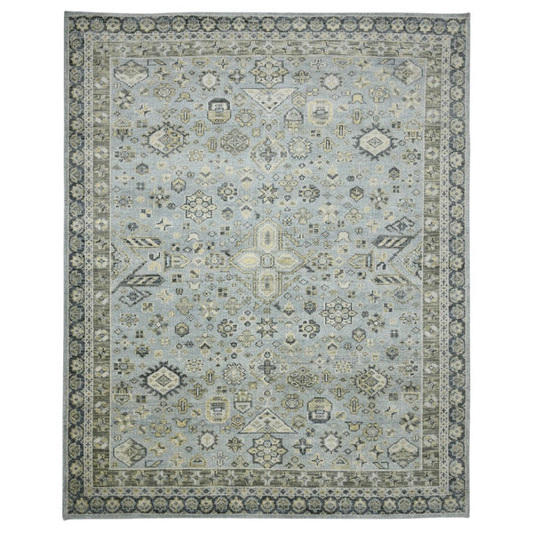 Amer Rugs Divine Hand-knotted Area Rug With Elegant Turkish And Southwestern Motifs, Crafted From Wool Sky Blue Wool Div30203