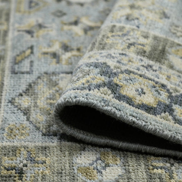 Amer Rugs Divine Hand-knotted Area Rug With Elegant Turkish And Southwestern Motifs, Crafted From Wool Sky Blue Wool Div30203