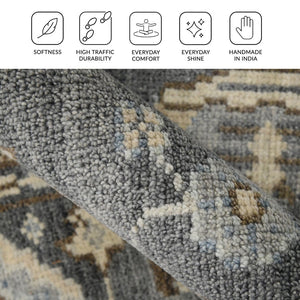 Amer Rugs Divine Hand-knotted Area Rug With Elegant Turkish And Southwestern Motifs, Crafted From Wool Brown,Beige Wool Div50203