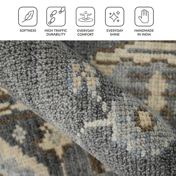 Amer Rugs Divine Hand-knotted Area Rug With Elegant Turkish And Southwestern Motifs, Crafted From Wool Brown,Beige Wool Div50203