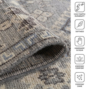 Amer Rugs Divine Hand-knotted Area Rug With Elegant Turkish And Southwestern Motifs, Crafted From Wool Gray Wool Div60203