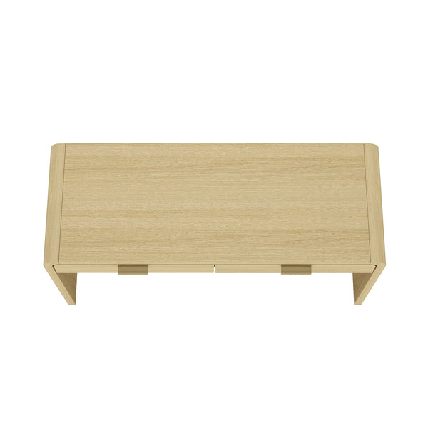 Manhattan Comfort Grace Home Office Desk With Elegant Design, 2 Storage Drawers For A Stylish Workspace Retreat Natural Oak Mdf Dk001-gno