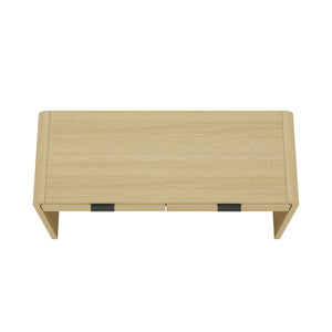 Manhattan Comfort Grace Home Office Desk With Elegant Design, 2 Storage Drawers For A Stylish Workspace Retreat Natural Oak Mdf Dk001-no