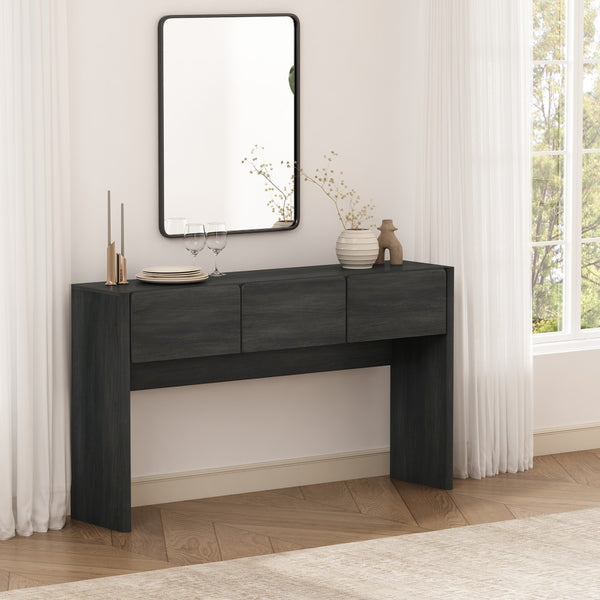 Manhattan Comfort Linda Modern Console Table - Elegant Design With Versatile Storage For Any Entryway Or Living Space Charcoal Grey Mdp Dk002-gy