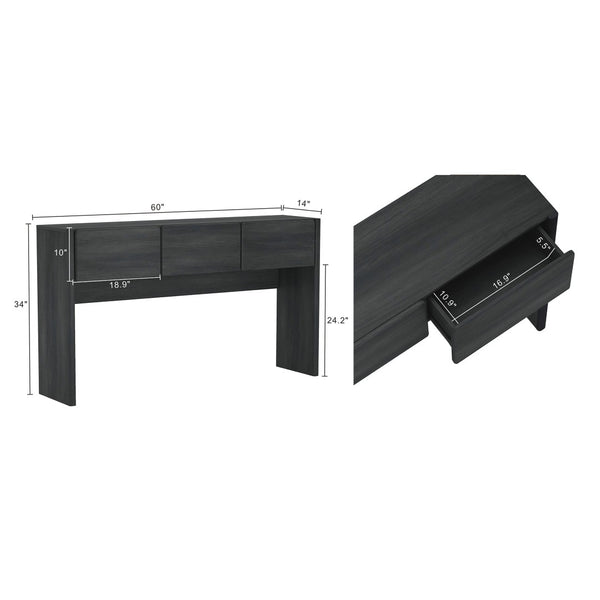 Manhattan Comfort Linda Modern Console Table - Elegant Design With Versatile Storage For Any Entryway Or Living Space Charcoal Grey Mdp Dk002-gy