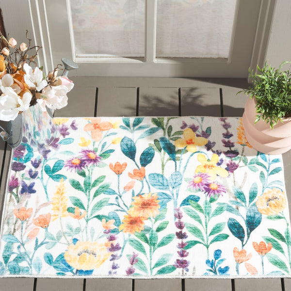 Safavieh Door And Kitchen Mat 304a Ivory / Green Ivory ,Green Polyester Dkm304a-2