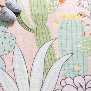 Safavieh Door And Kitchen Mat 373 Power Loomed Washable Rug Pink / Green DKM373U-4