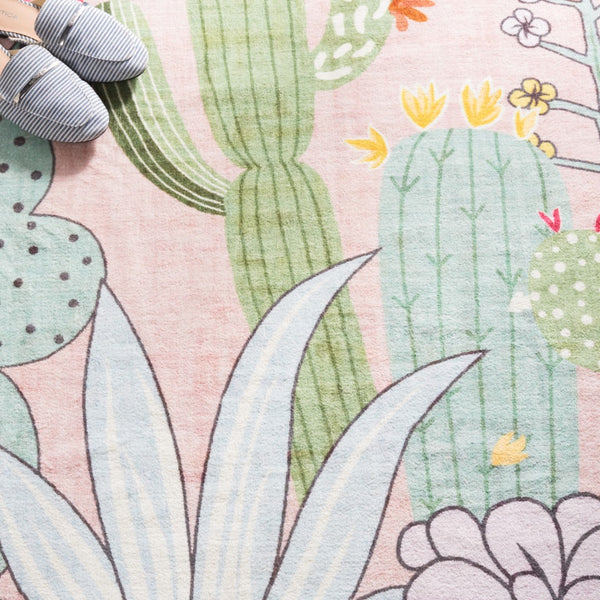 Safavieh Door And Kitchen Mat 373 Power Loomed Washable Rug Pink / Green DKM373U-4