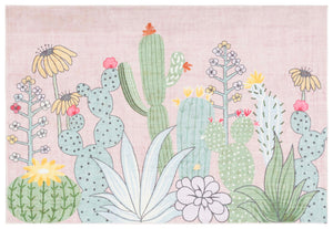 Safavieh Door And Kitchen Mat 373 Power Loomed Washable Rug Pink / Green DKM373U-4