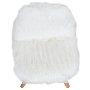 English Elm Cody Shaggy Faux Fur White Accent Chair - Cozy Kids Chair for Playrooms, Reading & Fun Activities DL-DA2018-1-W-GG