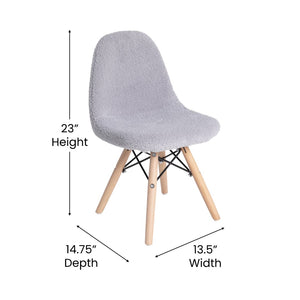 English Elm Zula Kid's Cozy Modern Padded Armless Accent Chair with Beechwood Legs for Playroom or Bedroom Gray DL-DA2018-2-GY-GG