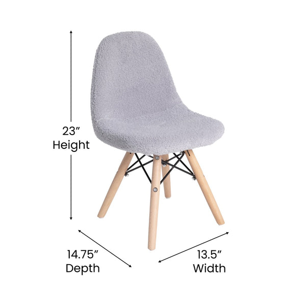 English Elm Zula Kid's Cozy Modern Padded Armless Accent Chair with Beechwood Legs for Playroom or Bedroom Gray DL-DA2018-2-GY-GG