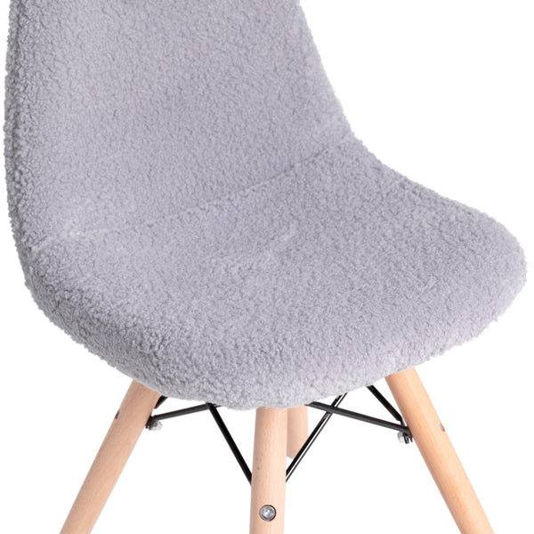 English Elm Zula Kid's Cozy Modern Padded Armless Accent Chair with Beechwood Legs for Playroom or Bedroom Gray DL-DA2018-2-GY-GG