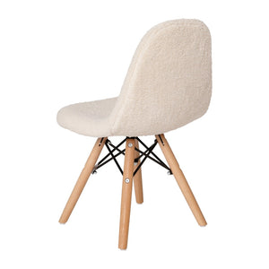 English Elm Zula Kid's Cozy Modern Padded Armless Accent Chair with Beechwood Legs for Playroom or Bedroom Off-White DL-DA2018-2-W-GG