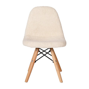 English Elm Zula Kid's Cozy Modern Padded Armless Accent Chair with Beechwood Legs for Playroom or Bedroom Off-White DL-DA2018-2-W-GG