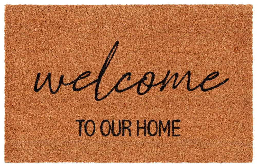 Safavieh Holiday Hand Loomed Accent Rug - "Welcome To Our Home" 1'11"X3'0" Durable Coir Mat For Entryway Decor Natural 60% Coir,40% Pvc Dmts223b-2