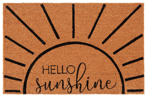 Safavieh Holiday Coir Mat "Hello Sunshine" - Artisan-crafted, Durable Entryway Rug For Indoor/Outdoor Use Natural 60% Coir,40% Pvc Dmts224b-2