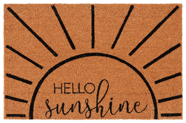 Safavieh Holiday Coir Mat "Hello Sunshine" - Artisan-crafted, Durable Entryway Rug For Indoor/Outdoor Use Natural 60% Coir,40% Pvc Dmts224b-2