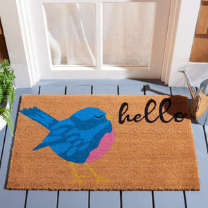 Safavieh Hello Bird Coir Mats 239b Natural Accent Rug – Hand-tufted Eco-friendly Welcome Mat For Any Space Natural 60% Coir,40% Pvc Dmts239b-2