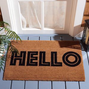 Safavieh Hello Coir Mats 242b Natural Entryway Rug - Hand-tufted, Durable & Stylish Welcome Accent Mat Natural 60% Coir,40% Pvc Dmts242b-2