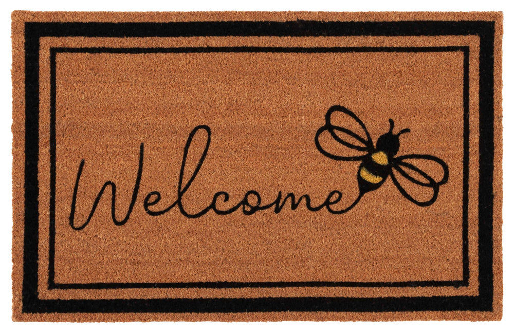 Safavieh Welcome Hand-tufted Coir Accent Area Rug 1'11" X 3'0" With Charming Bee Motif For Entryways Natural 60% Coir,40% Pvc Dmts243b-2