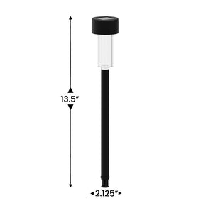 English Elm Hartford 12 Pack LED Solar Lights – Weather-Resistant Outdoor Stake Lights for Pathways & Gardens Black DN-SL104-12-BK-GG