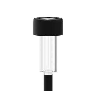 English Elm Hartford 12 Pack LED Solar Lights – Weather-Resistant Outdoor Stake Lights for Pathways & Gardens Black DN-SL104-12-BK-GG