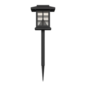 English Elm Halsey 8 Pack Lantern-Style Solar Lights for Outdoor Pathways, Gardens, and Yards - Weather Resistant Illumination Black DN-SL106-8-BK-GG