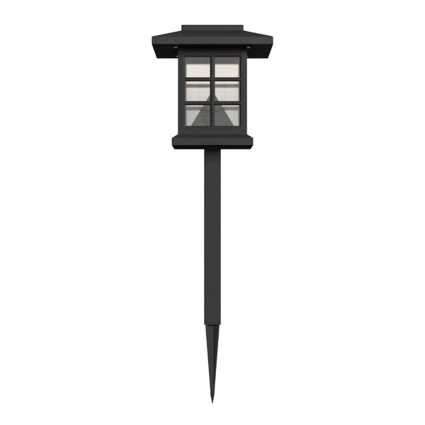 English Elm Halsey 8 Pack Lantern-Style Solar Lights for Outdoor Pathways, Gardens, and Yards - Weather Resistant Illumination Black DN-SL106-8-BK-GG