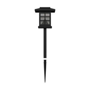 English Elm Halsey 8 Pack Lantern-Style Solar Lights for Outdoor Pathways, Gardens, and Yards - Weather Resistant Illumination Black DN-SL106-8-BK-GG