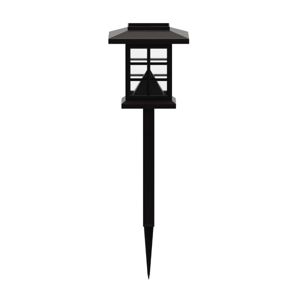 English Elm Halsey 8 Pack Lantern-Style Solar Lights for Outdoor Pathways, Gardens, and Yards - Weather Resistant Illumination Brown DN-SL106-8-BR-GG