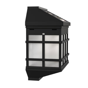 English Elm Holder 6 Pack Wall Mount LED Solar Lights - Elegant Outdoor Lighting for Decks, Fences & Stairs Black DN-SL108-6-BK-GG