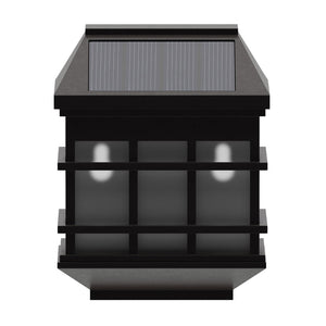 English Elm Holder 6 Pack Wall Mount LED Solar Lights - Elegant Outdoor Lighting for Decks, Fences & Stairs Brown DN-SL108-6-BR-GG