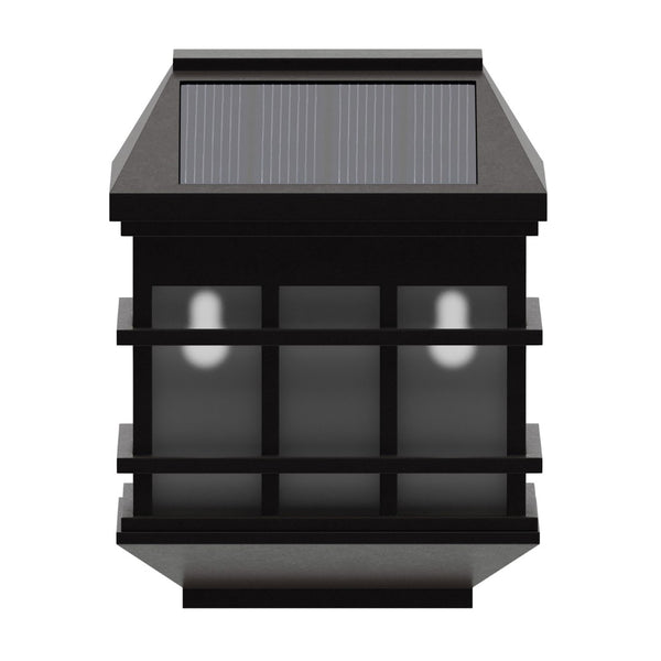 English Elm Holder 6 Pack Wall Mount LED Solar Lights - Elegant Outdoor Lighting for Decks, Fences & Stairs Brown DN-SL108-6-BR-GG