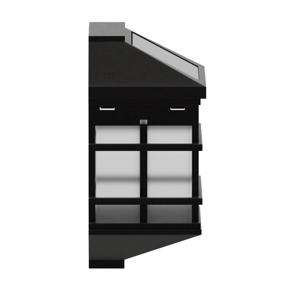 English Elm Holder 6 Pack Wall Mount LED Solar Lights - Elegant Outdoor Lighting for Decks, Fences & Stairs Brown DN-SL108-6-BR-GG