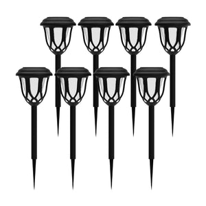 English Elm Hess 8 Pack Tulip Design LED Solar Lights - Elegant, Weather Resistant Outdoor Illumination for Gardens Black DN-SL114-8-BK-GG