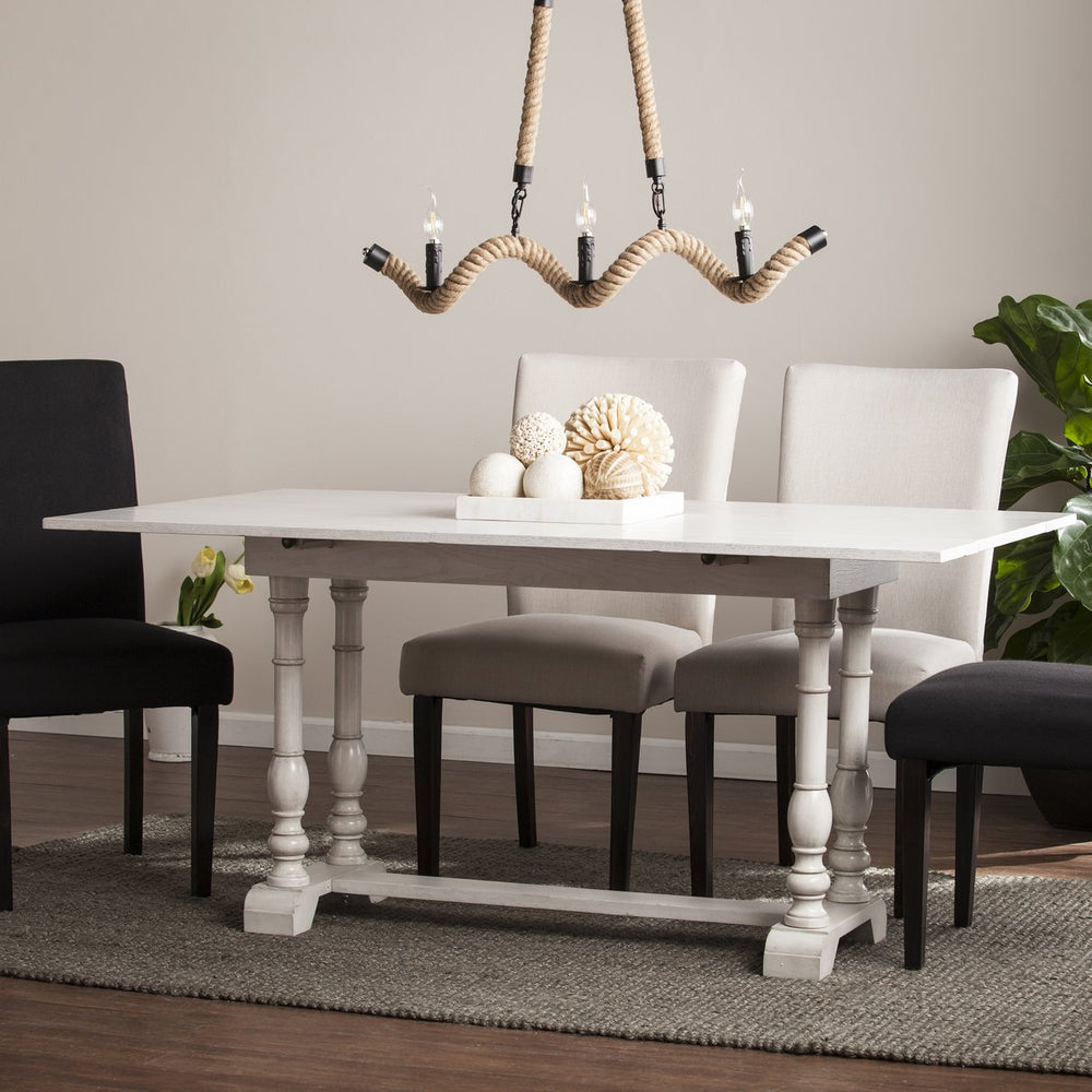 Safavieh Edenderry Farmhouse Trestle Table Converts From Slim Console To Six Seat Pine Dining DN0894