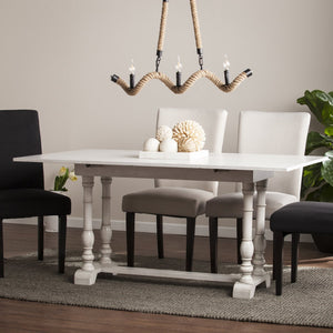 Safavieh Edenderry Farmhouse Trestle Table Converts From Slim Console To Six Seat Pine Dining DN0894