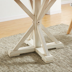Safavieh Barrisdale Rubberwood Farmhouse Dining Table With Two Tone Antiqued Finish Seats Four DN0897
