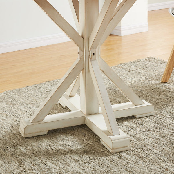 Safavieh Barrisdale Rubberwood Farmhouse Dining Table With Two Tone Antiqued Finish Seats Four DN0897
