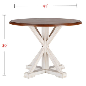Safavieh Barrisdale Rubberwood Farmhouse Dining Table With Two Tone Antiqued Finish Seats Four DN0897