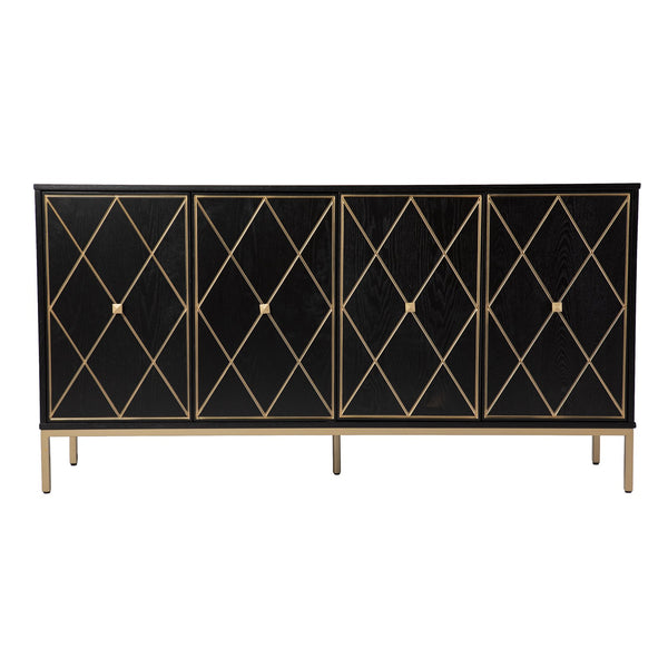 Safavieh Marradi Modern Sideboard With Diamond Door Panels Ash Birch Veneer Dining Storage DN1111930