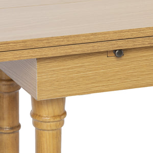 Safavieh Edenderry Convertible Trestle Dining Console In Natural Oak Seats Six With Folding Pine Base DN1222227
