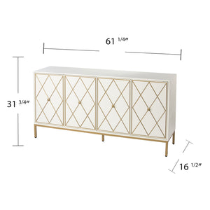 Safavieh Marradi Modern Sideboard With Diamond Door Panels Mdf Build And Iron Base For Dining DN1222330